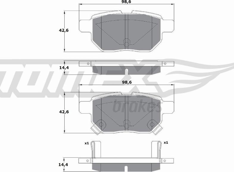 TOMEX brakes TX 15-01 - Гальмівні колодки, дискові гальма avtolavka.club