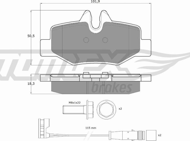 TOMEX brakes TX 15-13 - Гальмівні колодки, дискові гальма avtolavka.club