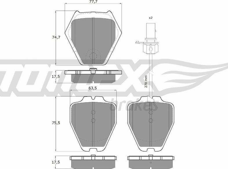 TOMEX brakes TX 15-12 - Гальмівні колодки, дискові гальма avtolavka.club