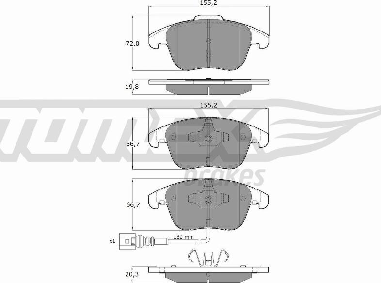 TOMEX brakes TX 15-82 - Гальмівні колодки, дискові гальма avtolavka.club