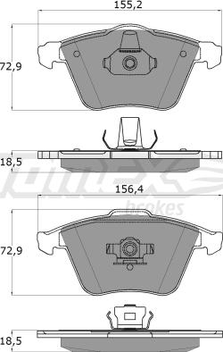 TOMEX brakes TX 15-26 - Гальмівні колодки, дискові гальма avtolavka.club