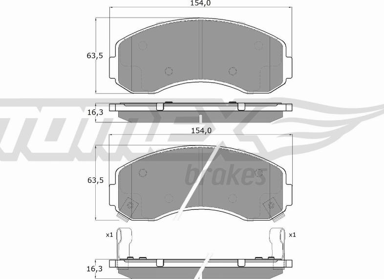 TOMEX brakes TX 15-71 - Гальмівні колодки, дискові гальма avtolavka.club