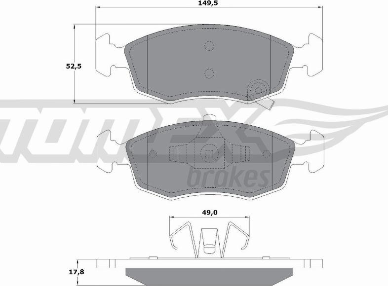 TOMEX brakes TX 16-90 - Гальмівні колодки, дискові гальма avtolavka.club