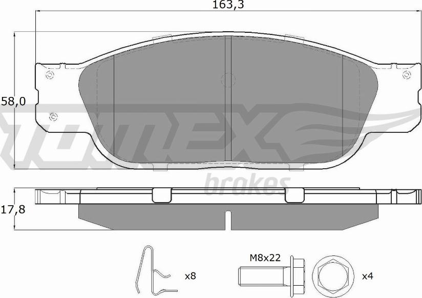 TOMEX brakes TX 16-92 - Гальмівні колодки, дискові гальма avtolavka.club