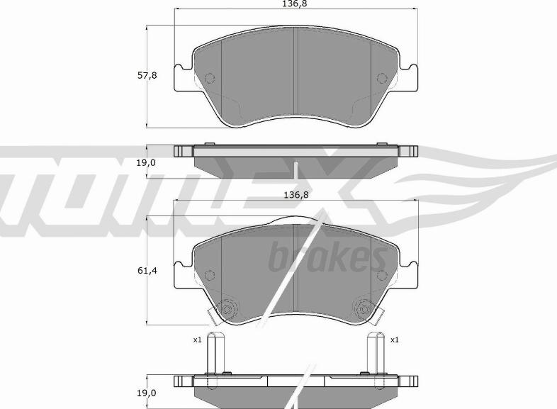 TOMEX brakes TX 16-45 - Гальмівні колодки, дискові гальма avtolavka.club