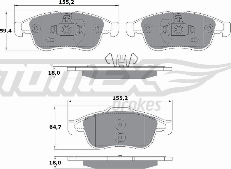 TOMEX brakes TX 16-41 - Гальмівні колодки, дискові гальма avtolavka.club