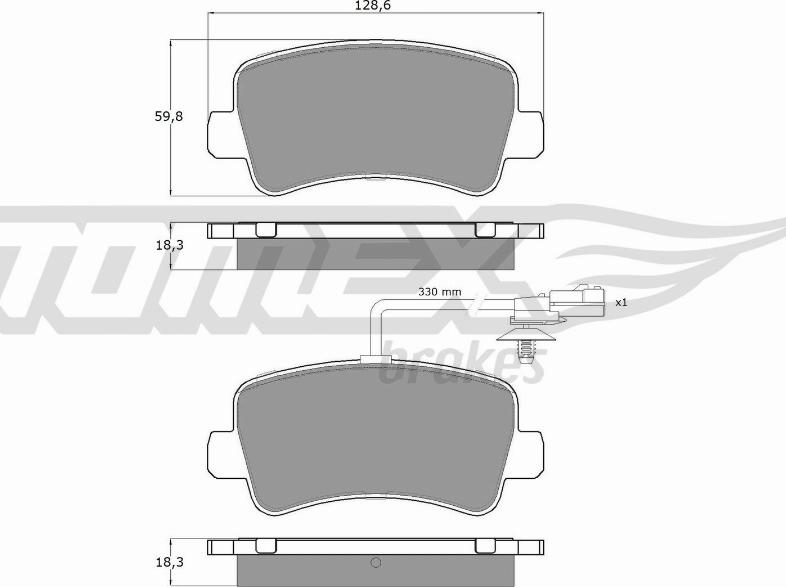 TOMEX brakes TX 16-48 - Гальмівні колодки, дискові гальма avtolavka.club