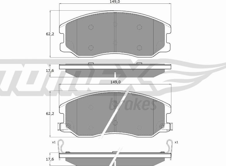 TOMEX brakes TX 16-42 - Гальмівні колодки, дискові гальма avtolavka.club