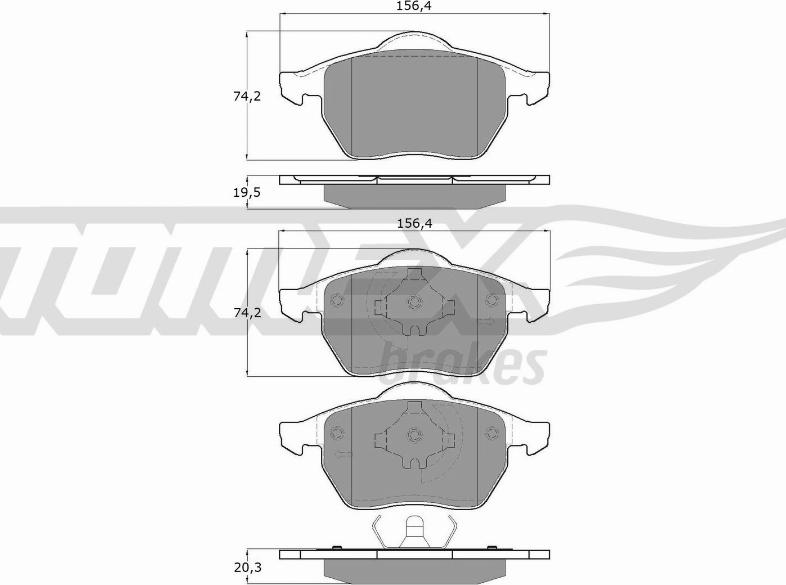 TOMEX brakes TX 16-54 - Гальмівні колодки, дискові гальма avtolavka.club