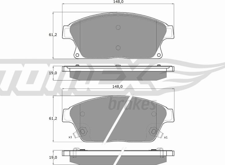 TOMEX brakes TX 16-51 - Гальмівні колодки, дискові гальма avtolavka.club