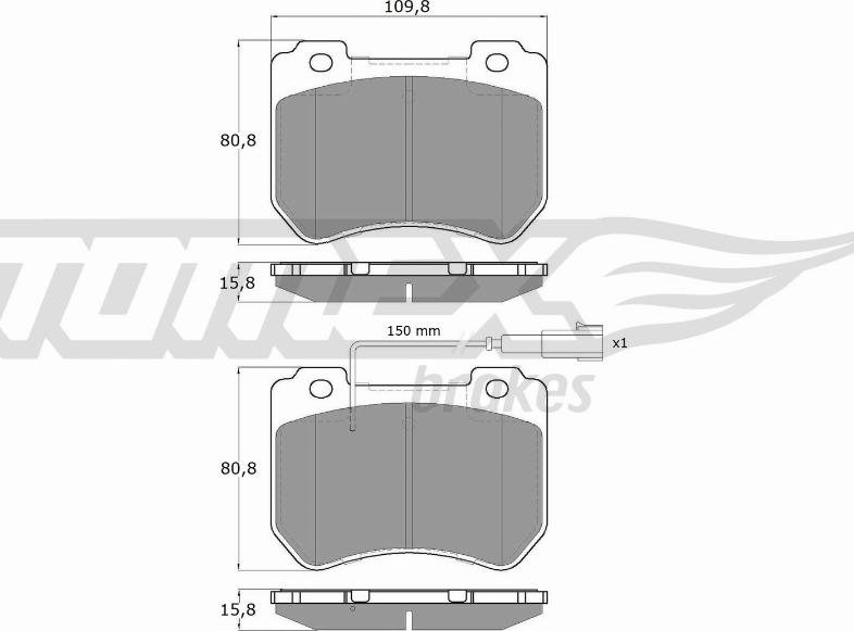 TOMEX brakes TX 16-58 - Гальмівні колодки, дискові гальма avtolavka.club