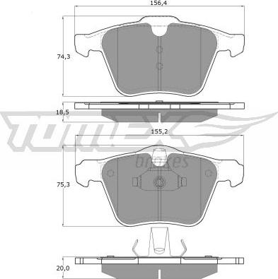 TOMEX brakes TX 16-64 - Гальмівні колодки, дискові гальма avtolavka.club