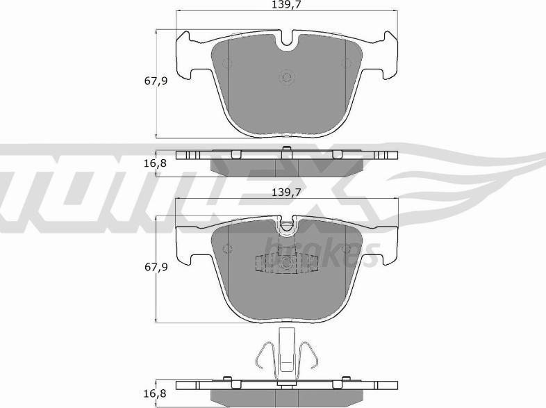 TOMEX brakes TX 16-67 - Гальмівні колодки, дискові гальма avtolavka.club