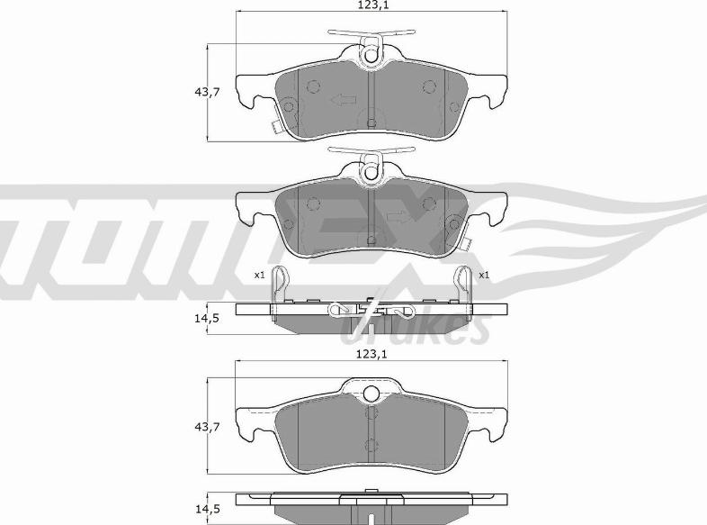 TOMEX brakes TX 16-031 - Гальмівні колодки, дискові гальма avtolavka.club