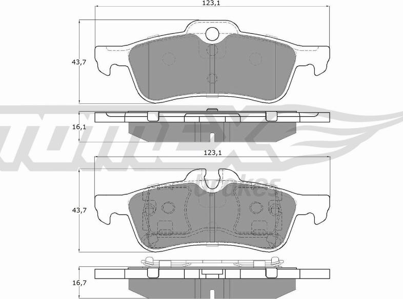 TOMEX brakes TX 16-03 - Гальмівні колодки, дискові гальма avtolavka.club