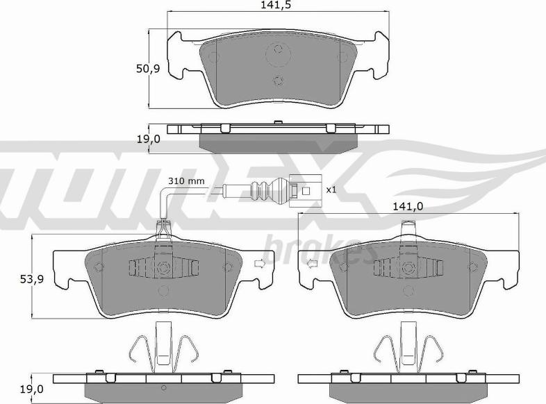 TOMEX brakes TX 16-14 - Гальмівні колодки, дискові гальма avtolavka.club