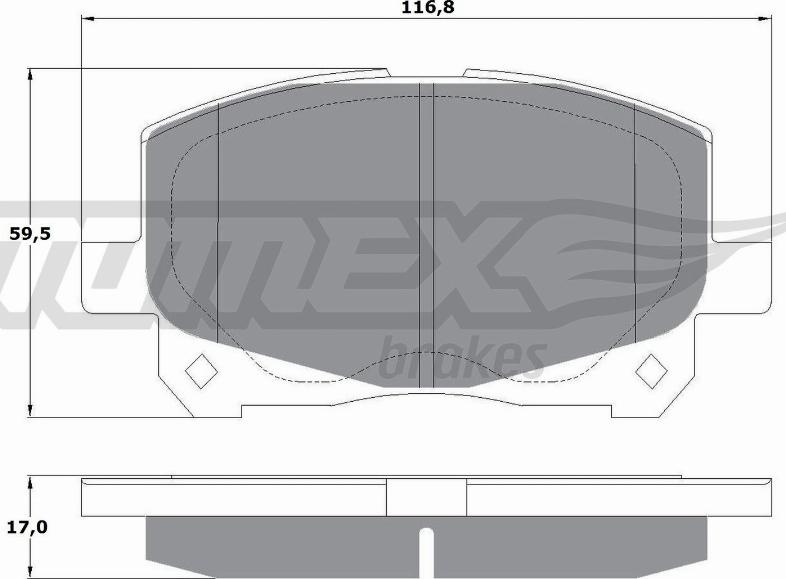 TOMEX brakes TX 16-11 - Гальмівні колодки, дискові гальма avtolavka.club