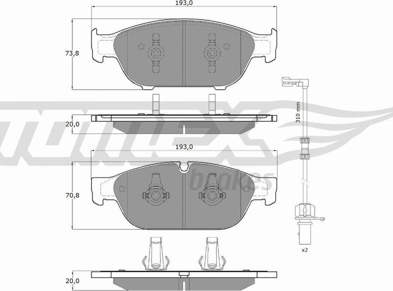 TOMEX brakes TX 16-83 - Гальмівні колодки, дискові гальма avtolavka.club