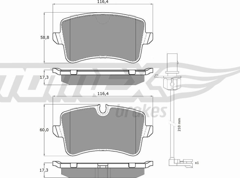 TOMEX brakes TX 16-82 - Гальмівні колодки, дискові гальма avtolavka.club