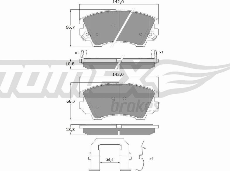 TOMEX brakes TX 16-34 - Гальмівні колодки, дискові гальма avtolavka.club