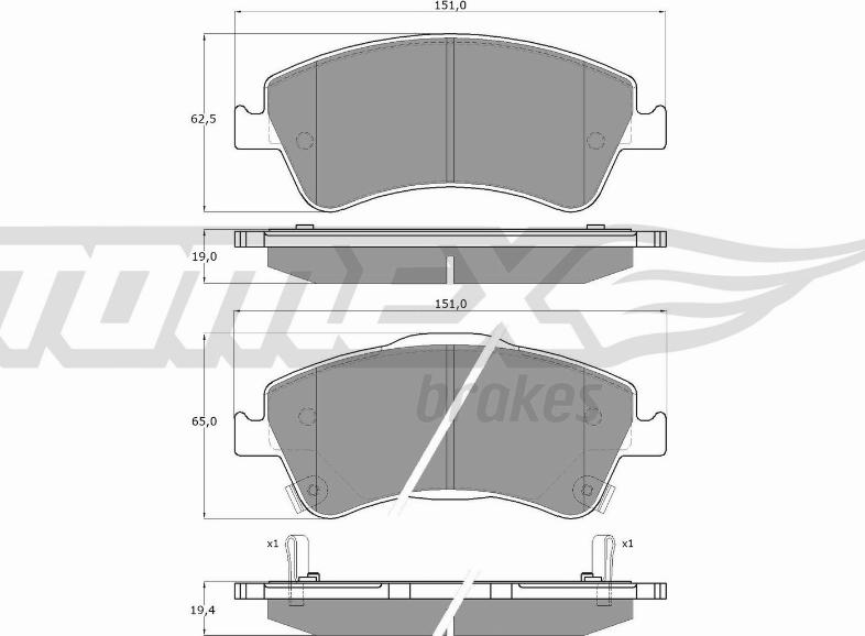 TOMEX brakes TX 16-30 - Гальмівні колодки, дискові гальма avtolavka.club