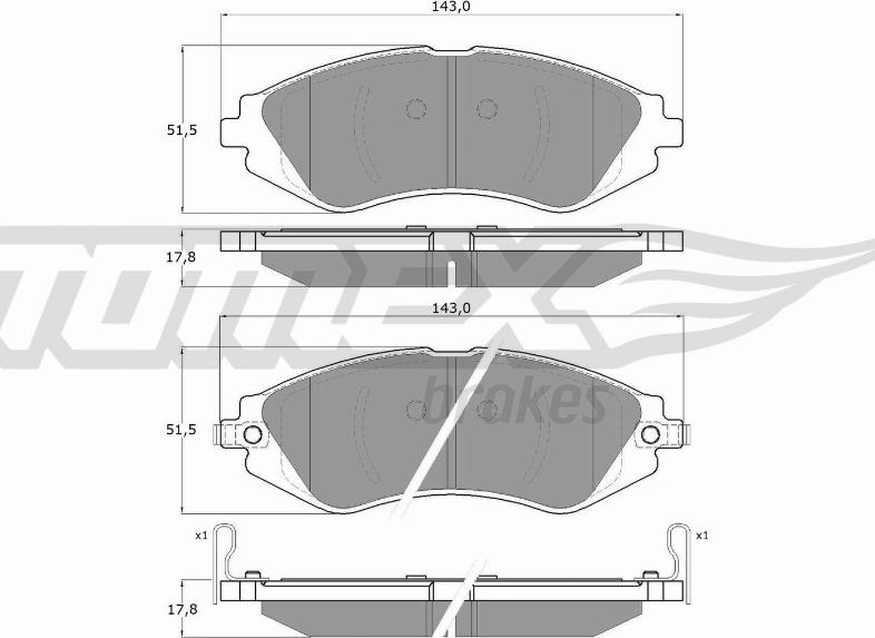 TOMEX brakes TX 16-76 - Гальмівні колодки, дискові гальма avtolavka.club