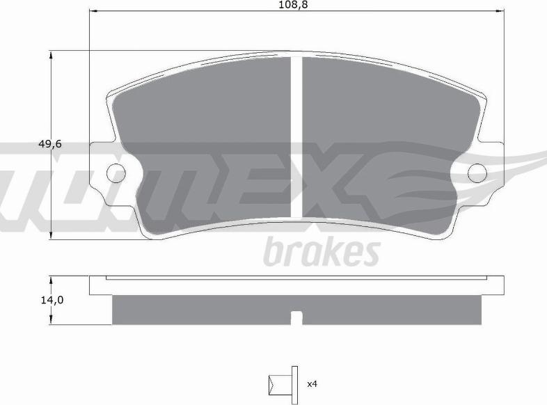 TOMEX brakes TX 10-43 - Гальмівні колодки, дискові гальма avtolavka.club