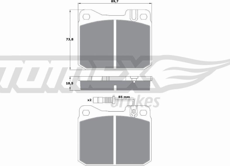 TOMEX brakes TX 10-225 - Гальмівні колодки, дискові гальма avtolavka.club