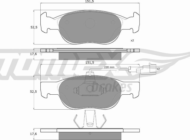 TOMEX brakes TX 10-711 - Гальмівні колодки, дискові гальма avtolavka.club