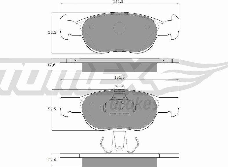 TOMEX brakes TX 10-71 - Гальмівні колодки, дискові гальма avtolavka.club