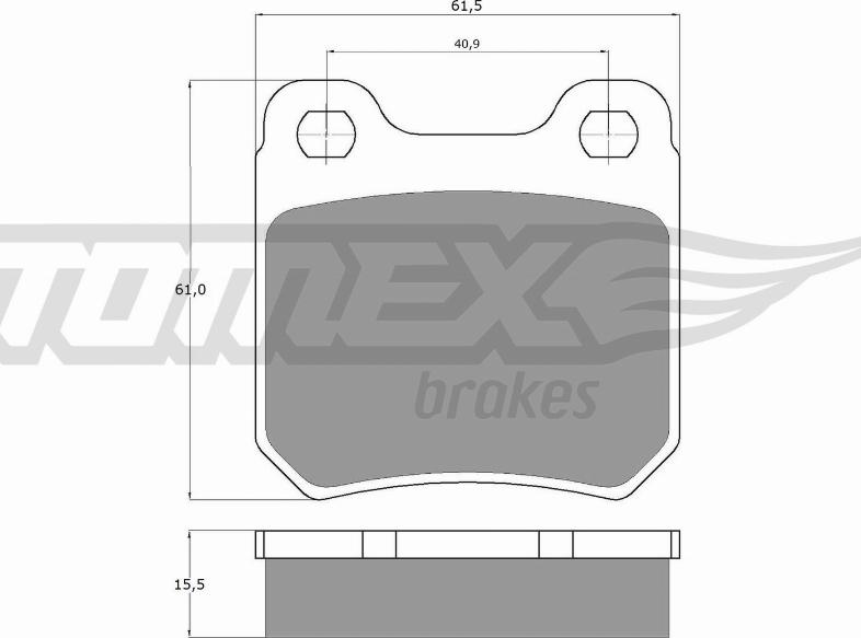 TOMEX brakes TX 11-61 - Гальмівні колодки, дискові гальма avtolavka.club