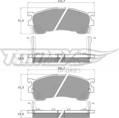 TOMEX brakes TX 11-02 - Гальмівні колодки, дискові гальма avtolavka.club