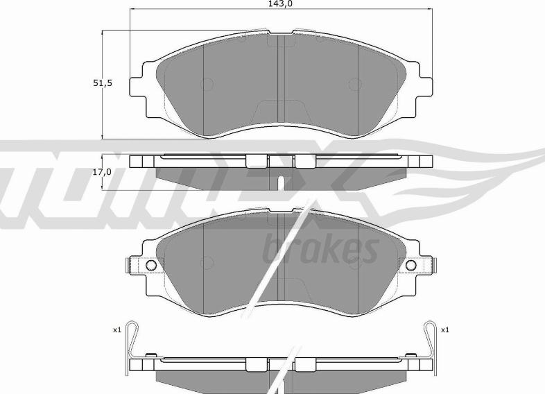 TOMEX brakes TX 11-80 - Гальмівні колодки, дискові гальма avtolavka.club