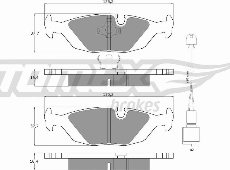 TOMEX brakes TX 11-301 - Гальмівні колодки, дискові гальма avtolavka.club