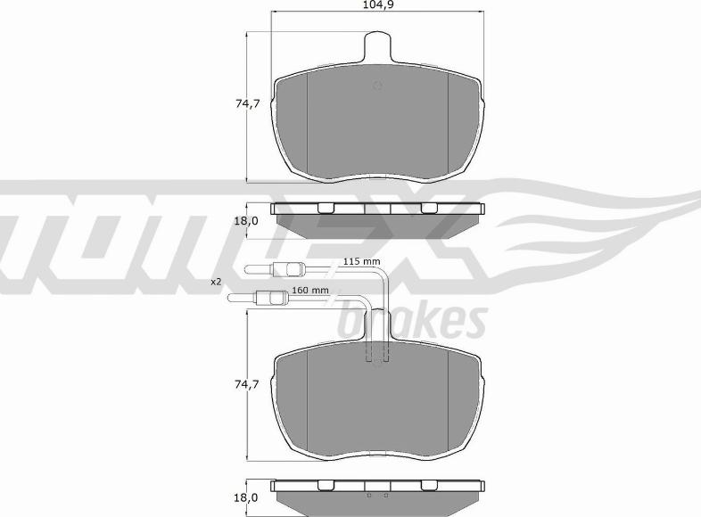 TOMEX brakes TX 11-22 - Гальмівні колодки, дискові гальма avtolavka.club