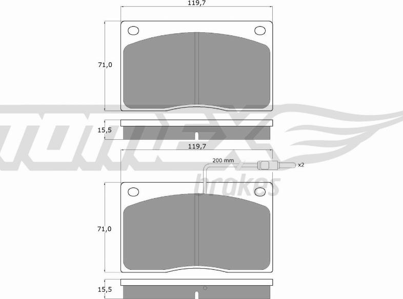 TOMEX brakes TX 11-74 - Гальмівні колодки, дискові гальма avtolavka.club