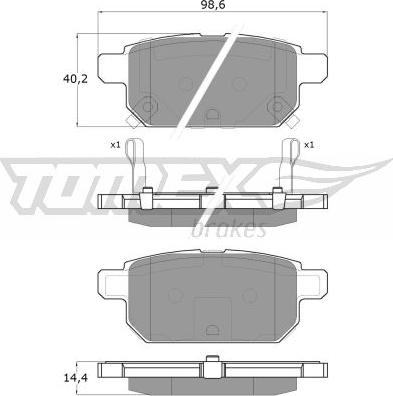 TOMEX brakes TX 18-14 - Гальмівні колодки, дискові гальма avtolavka.club