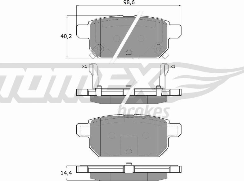 TOMEX brakes TX 18-14 - Гальмівні колодки, дискові гальма avtolavka.club