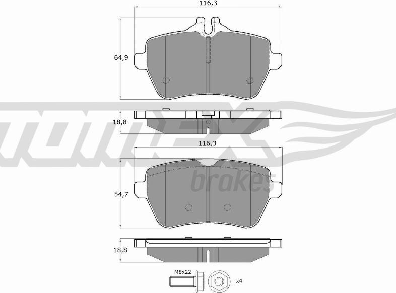 TOMEX brakes TX 18-78 - Гальмівні колодки, дискові гальма avtolavka.club