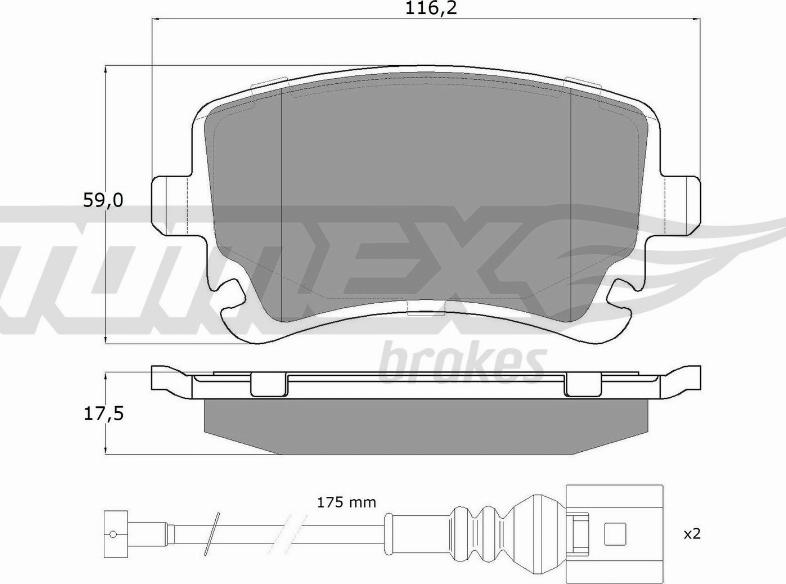 TOMEX brakes TX 13-96 - Гальмівні колодки, дискові гальма avtolavka.club