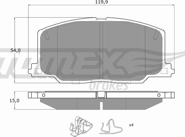 TOMEX brakes TX 13-69 - Гальмівні колодки, дискові гальма avtolavka.club