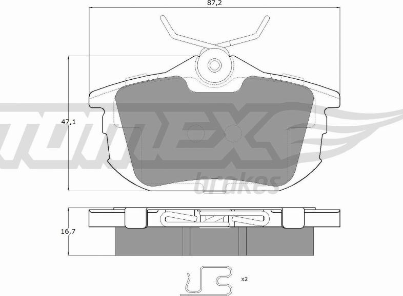 TOMEX brakes TX 13-07 - Гальмівні колодки, дискові гальма avtolavka.club