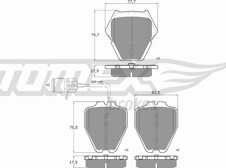 TOMEX brakes TX 13-15 - Гальмівні колодки, дискові гальма avtolavka.club