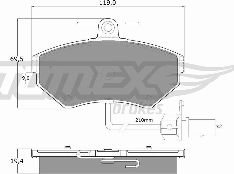 TOMEX brakes TX 13-121 - Гальмівні колодки, дискові гальма avtolavka.club