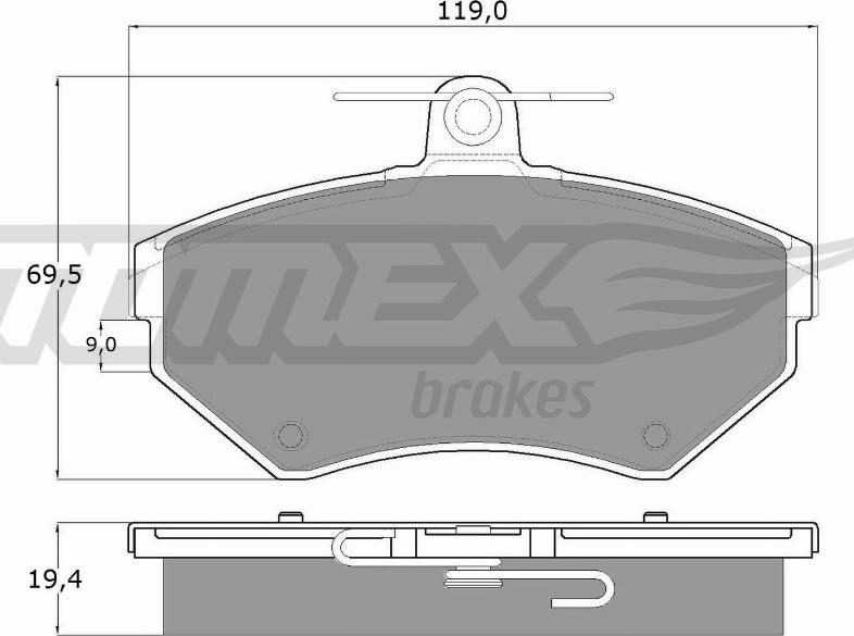 TOMEX brakes TX 13-12 - Гальмівні колодки, дискові гальма avtolavka.club