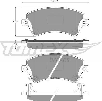 TOMEX brakes TX 13-74 - Гальмівні колодки, дискові гальма avtolavka.club