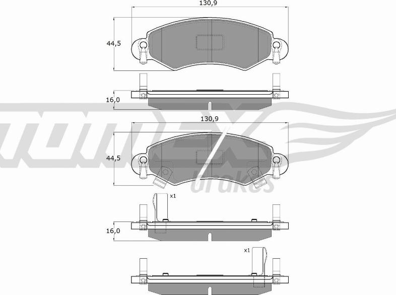 TOMEX brakes TX 12-96 - Гальмівні колодки, дискові гальма avtolavka.club