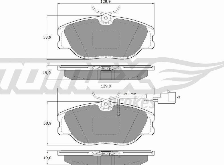 TOMEX brakes TX 12-44 - Гальмівні колодки, дискові гальма avtolavka.club