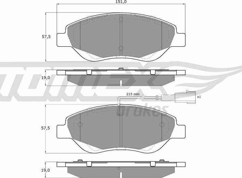 TOMEX brakes TX 12-50 - Гальмівні колодки, дискові гальма avtolavka.club