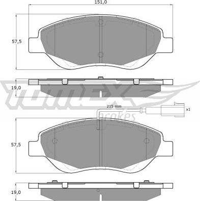 TOMEX brakes TX 12-50 - Гальмівні колодки, дискові гальма avtolavka.club